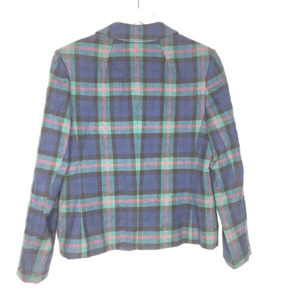 Pendleton Tartan Plaid Wool Blazer Vintage Green - Picture 2 of 8